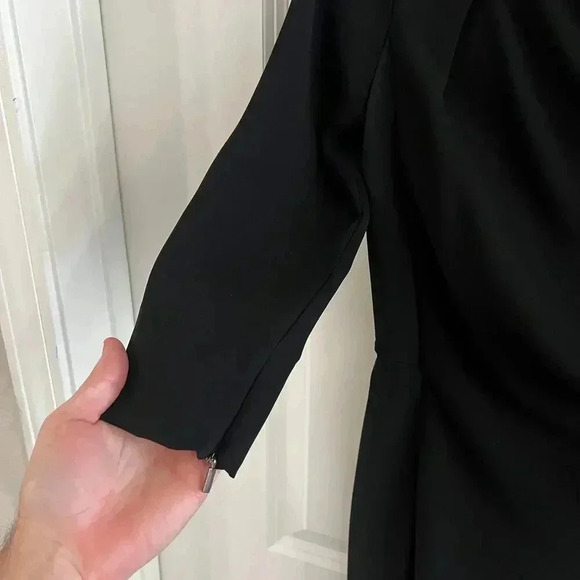 336 Max Mara Drapped Front Long Sleeve Dress Size 38 Color Black - Picture 5 of 6